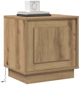 vidaXL Κομοδίνο με LED Φώτα Artisan Oak 44x34,5x45 εκ.