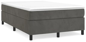 Κρεβάτι Boxspring με Στρώμα Σκούρο Γκρι 120x190 εκ. Βελούδινο