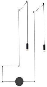Φωτιστικό Οροφής Δίφωτο Aca Teres YL22C2BK Black