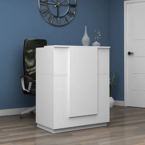 Γραφείο υποδοχής - reception Gemini Megapap χρώμα λευκό 90x50x110εκ.