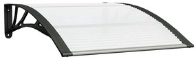 vidaXL Στέγαστρο Πόρτας Μαύρο & Διαφανές 100 x 75 εκ από Πολυκαρβονικό