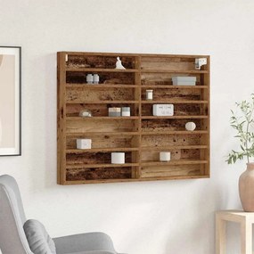 vidaXL Βιτρίνα Επιτοίχιο Παλιό ξύλο 100 x 8,5 x 75 cm
