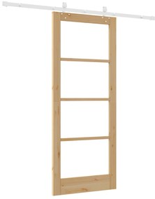 vidaXL Σετ Συρόμενης Πόρτας  με Υλικά 83x202 cm Μασίφ Ξύλο Πεύκου