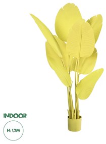 GloboStar® Artificial Garden YELLOW STRELITZIA 20367 Τεχνητό Διακοσμητικό Φυτό Κίτρινη Στερλίτσια Υ120cm