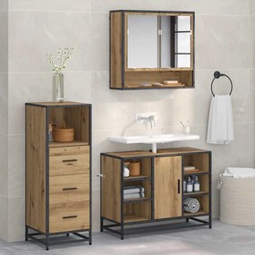 vidaXL Σετ Επίπλων Μπάνιου 3 pcs Artisan Oak Επεξεργασμένο ξύλο