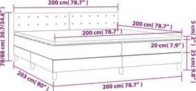 vidaXL Κρεβάτι Boxspring με Στρώμα Ροζ 200x200 εκ. Βελούδινο