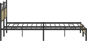 vidaXL Σκελετός Κρεβ. Χωρίς Στρώμα Sonoma Δρυς 200x200 εκ. Μεταλλικό