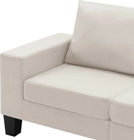 vidaXL Καναπές Κρεμ Τετραθέσιος ύφασμα