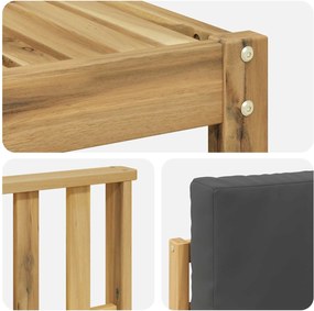 vidaXL Σειρά Καναπέ Εξωτερικού 6 pcs Άσπρο και Ανθρακί Πολυεστέρας