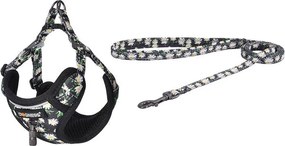Dogness walking set leash 1,5m+harness for dog (multicolor)