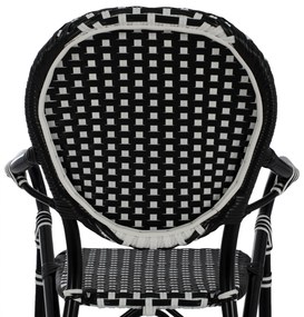 Σκαμπό Αλουμινίου Bamboo Look Με Wicker Μαύρο Λευκό 56x60x126 Εκ.