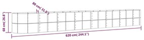 vidaXL Ζαρντινιέρα Πράσινη 620x80x68 εκ Ατσάλι με Ηλεκτρ. Βαφή Πούδρας