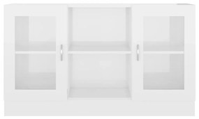 Βιτρίνα Γυαλιστερό Λευκό 120 x 30,5 x 70 εκ. από Μοριοσανίδα - Λευκό