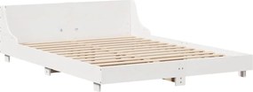 vidaXL Σκελετός Κρεβ. Χωρίς Στρώμα Λευκό 150x200 εκ Μασίφ Πεύκο
