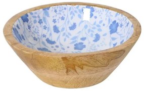 Beauty Home Μπώλ απο Ξυλο Μάνγκο με Λουλούδια 25cm x 10cm