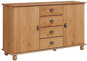 vidaXL Πλαϊνό γραφείο Καφέ 133.5 x 40 x 79 εκ. Μασίφ ξύλο πεύκου