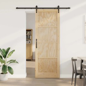vidaXL Συρόμενη Πόρτα ORKDAL Φυσικό και Μαύρο 83 x 232 εκ.