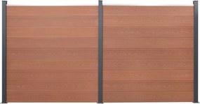 vidaXL Σετ Πάνελ Περίφραξης Καφέ 353x186 εκ. από WPC