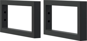 vidaXL Βραχίονες Ραφιών για Νιπτήρα Ορθ. 2 Τεμ. Μαύρο Χάλυβας