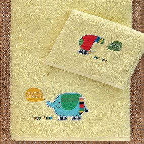 Πετσέτες Παιδικές Jungler (Σετ 2τμχ) Yellow Palamaiki Towels Set 100% Cotton