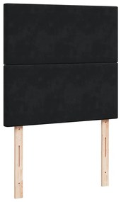 vidaXL Κρεβάτι Boxspring με Στρώμα Μαύρο 90x190 εκ. Βελούδινο
