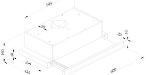 Tesla DT600AX, 120W, 2 μοτέρ, φίλτρο αλουμινίου, 350 m3/h, LED, Class D, Inox