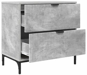 vidaXL Κομοδίνο Γκρι σκυροδέματος 63.5 x 36 x 61 εκ Επεξεργασμένο ξύλο