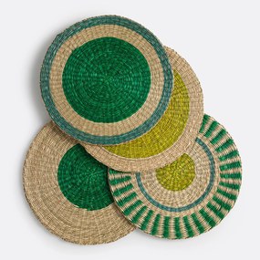 Σετ 4 σουπλά από ψάθα, Romix