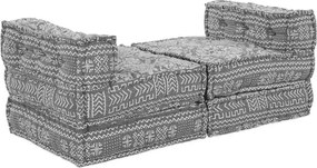 vidaXL Αρθρωτός Καναπές 4 pcs Ανοιχτό γκρι ύφασμα