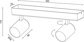 Σποτ Δίφωτο Aca Disco RA312S32WG White