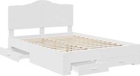 vidaXL Σκελετός Κρεβατιού Λευκό 160 x 200 cm Επεξεργασμένο ξύλο