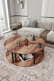 Coffee Table Set Yin Yang 3 70 - Walnut Walnut