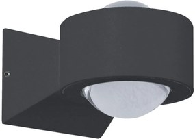 Απλίκα Φωτιστικό Τοίχου LED 2x5W IP65 Αλουμίνιο Γραφίτης 25732 Sunlight-25732-Ανθρακί 25732