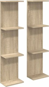 vidaXL Ράφι Τοίχου 2 pcs Sonoma Δρυς 25 x 15 x 100 εκ