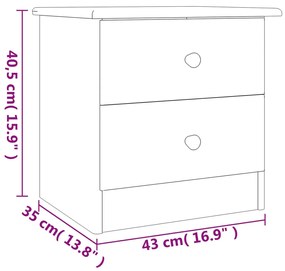 Κομοδίνο ALTA 41x35x41 εκ. από Μασίφ Ξύλο Πεύκου - Καφέ