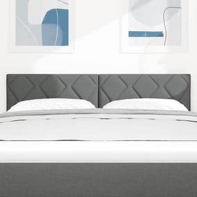 vidaXL Κεφαλάρι Σχεδίαση με Διαμάντια Σκούρο Γκρι 140 εκ Υφάσματος