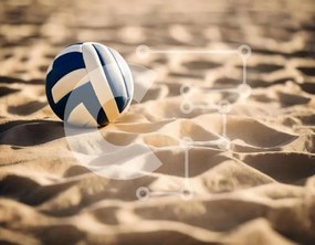 Intra Συλλεκτικό Ξύλινο Παζλ Plywood  4mm - Μπάλα βόλεϊ στην αμμώδη παραλία Σε Ξύλινο Κουτί - Διαστάσεις Puzzle: 10x10 cm – 25 κομμάτια