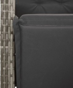 vidaXL Σετ Τραπεζαρίας Κήπου 5 τεμ. Γκρι Συνθ. Ρατάν με Μαξιλάρια