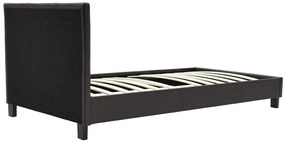 Κρεβάτι Nevil pakoworld μονό 100x200 PU σκούρο καφέ ματ