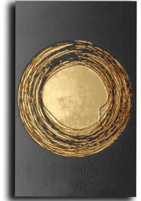 Πίνακας Καμβάς 122RMF1183 45x70cm Black-Gold Wallity Κάθετοι Wood, Canvas