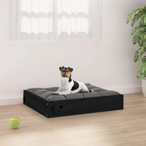 Κρεβάτι Σκύλου Μαύρο 51,5 x 44 x 9 εκ. από Μασίφ Ξύλο Πεύκου