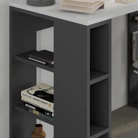 Γραφείο εργασίας Colmar Megapap χρώμα ανθρακί - λευκό 106x50x75εκ.