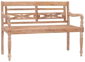 vidaXL Παγκάκι Batavia 120 εκ. Μασίφ Ξύλο Teak με Λευκό Φινίρισμα