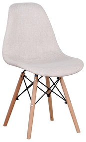καρέκλα ξύλινη 4τμχ Lily Beige ύφασμα 48x55x82εκ.