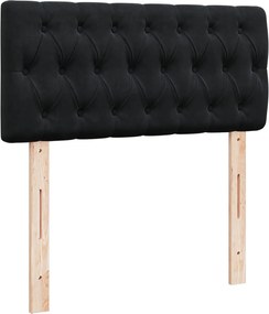 vidaXL Κρεβάτι Boxspring με Στρώμα Μαύρο 80 x 200 εκ. Βελούδινο