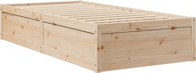vidaXL Κρεβάτι με Στρώμα 90x190 εκ Μασίφ Ξύλο Πεύκου