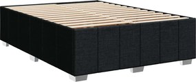 vidaXL Κρεβάτι box spring με στρώμα Μαύρο 140 x 200 cm Ύφασμα
