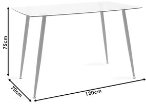 Τραπέζι Chloe pakoworld γυάλινο 8χιλ ανθρακί - πόδι φυσικό 120x70x75εκ - Γυαλί - 101-000018