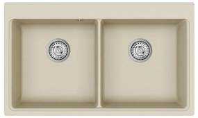 Helika Magna SQM 200 Ένθετος Γρανιτένιος Νεροχύτης Μ86xΠ51cm Εκρού