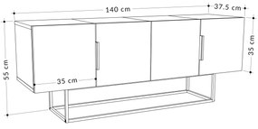 ΕΠΙΠΛΟ ΤΗΛΕΟΡΑΣΗΣ TONTINI PAKOWORLD ΦΥΣΙΚΟ-ΛΕΥΚΟ 140X37.5X55ΕΚ